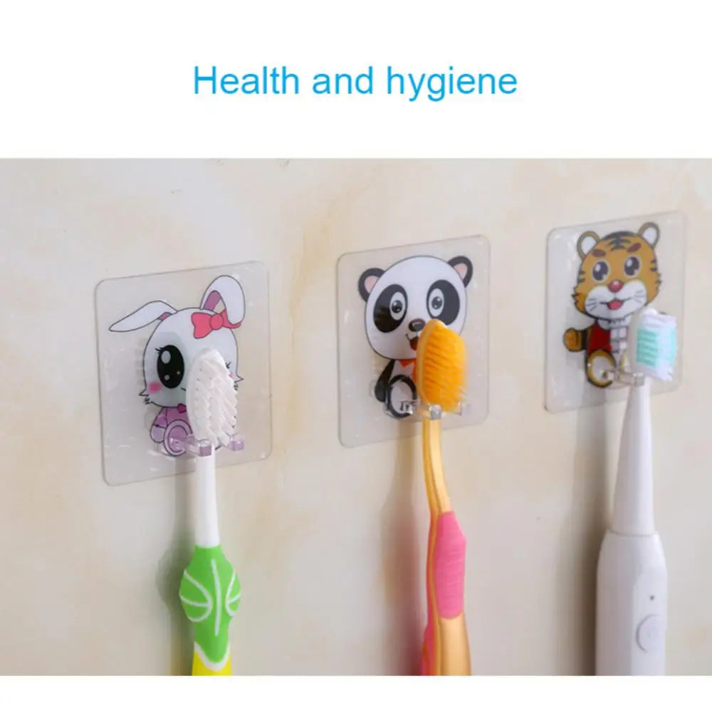 Transparent Wall-Mounted Toothbrush Holder Punch Free Toothbrush Holder Multifunction Storage Rack Bathroom Accessories