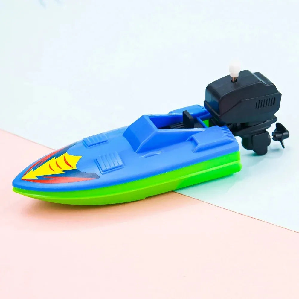 1pc Speed Boat Clockwork Toys Ship Wind Up Toy Float In Water Kids Toys Classic Bathtub Shower Bath Toy for Children Boys Toys