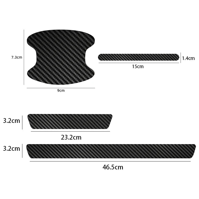 Car Threshold Sticker with Door Handle Bowl Scratch Protective Sticker For Toyota C-hr Rav4 Yaris Hilux Prius Avensis Auris