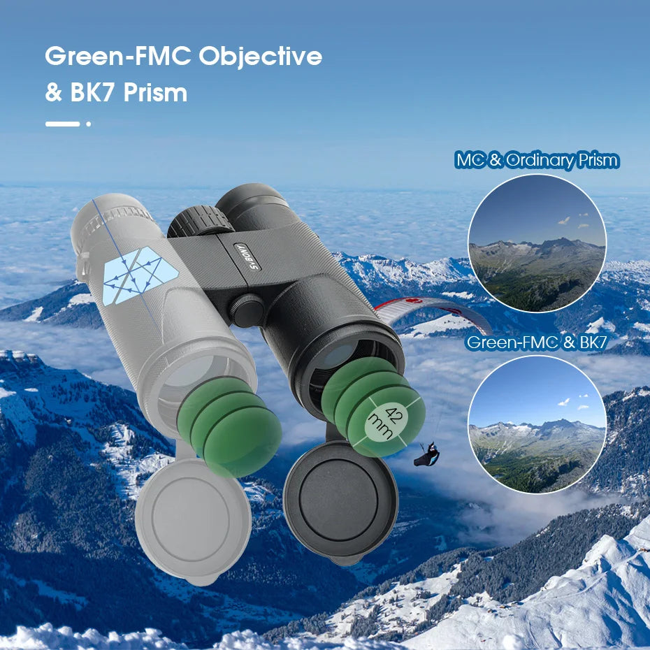 SVBONY SA202 Binoculars,10x42 Binoculars for Adults,Compact FMC Lens,Binoculars with Neck Strap Carrying Bag for Hiking Birding