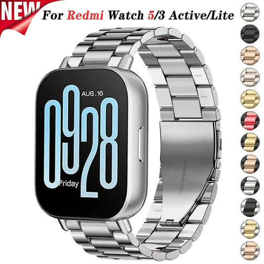 22mm Stainless Steel Strap for Redmi Watch 5 Active 5 Lite Metal Band for Xiaomi Redmi Watch 3 Active 3 Lite Bracelet Wristband