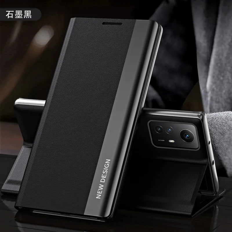 Flip Case For Xiaomi 15T Mi 14T Pro 14 T Mi14T 13T Redmi 15C 14C 13C Side Window Shockproof Luxury Litchi PU Leather Stand Cover