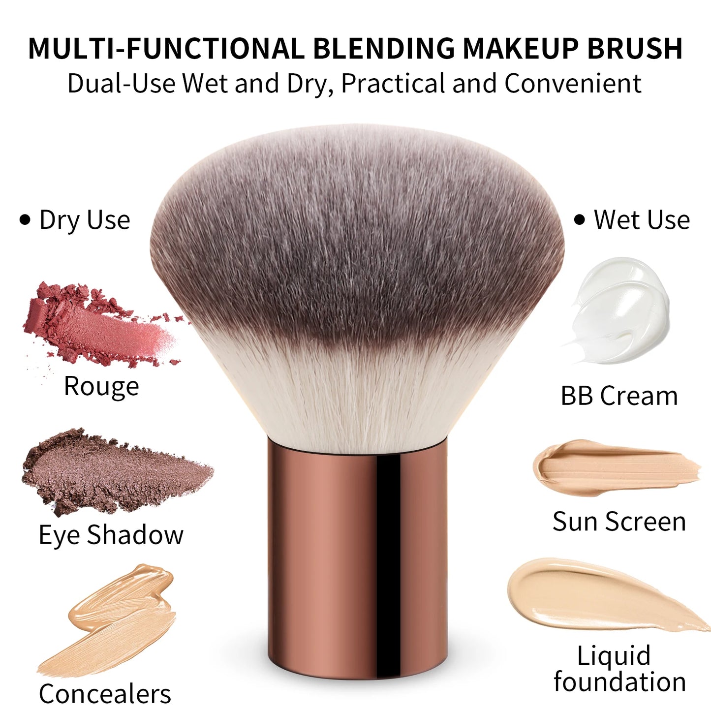 1PC Makeup Brushes Double Head Foundation Powder Concealer Blusher Bronzer Makeup Brush Soft Fiber Hair Cosmetic Beauty Tools