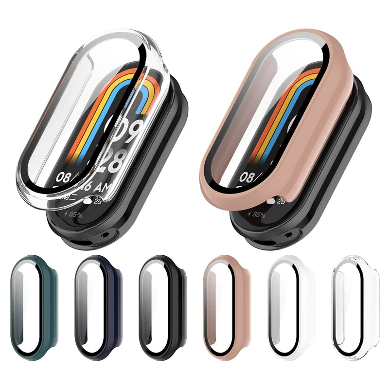 Case+Glass For Xiaomi Mi Band 9 Anti-scratch Protective Cover All-around PC Screen Protector Bumper for Mi Band 9 Cover Shell