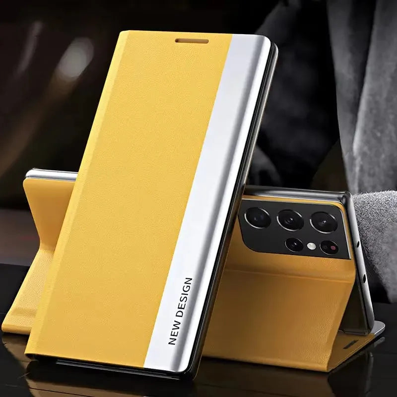 Luxury Leather Flip Case For Samsung Galaxy S26 S25 S24 S23 S22 S20 Ultra Plus S23 S21 S24 FE Note 20 Ultra 10 Plus Stand Cover