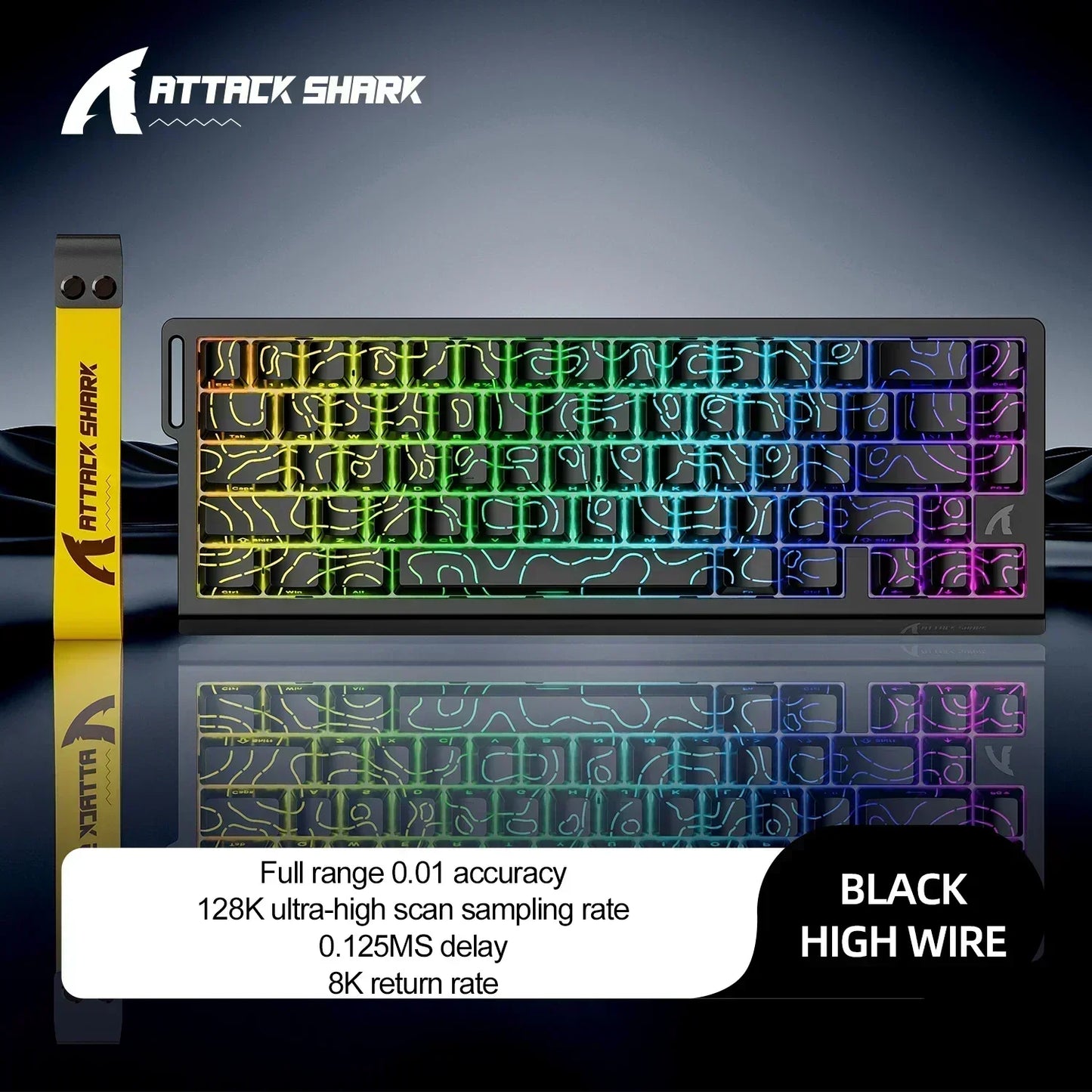ATTACK SHARK X68HE Keyboard Magnetic Mechanical Gaming Wired Keyboard RGB 0.01mm Rapid Trigg 8000Hz SOCD/Rs 0.125ms 128K Rate