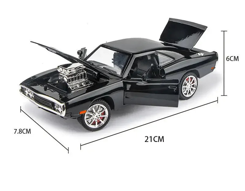 New 1:24 Challenger 1970 Fast & Furious 7 Alloy Car Model Diecasts Toy With Sound and Light Vehicles Decoration Toy For Kid Gift