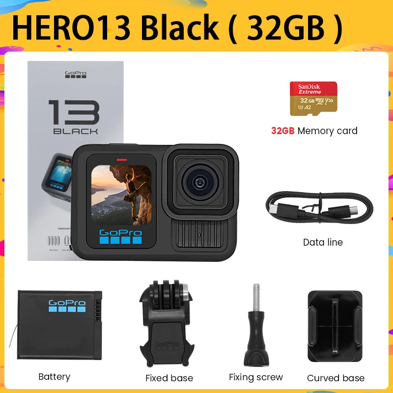 GoPro HERO 13 Black Action Camera HyperSmooth6.0 5.3K60fps Video 27MP Go Pro13 helmet Vlog Sport Camera