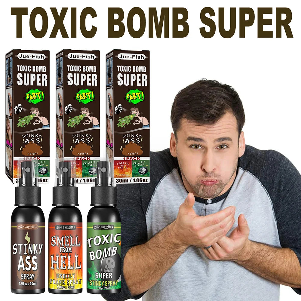 30ml Fart Gag Spray Prank Joke Plastic Spray Can Stink Party Supplies Stinky Fart for Adults Kids Non Toxic Halloween Funny Toys