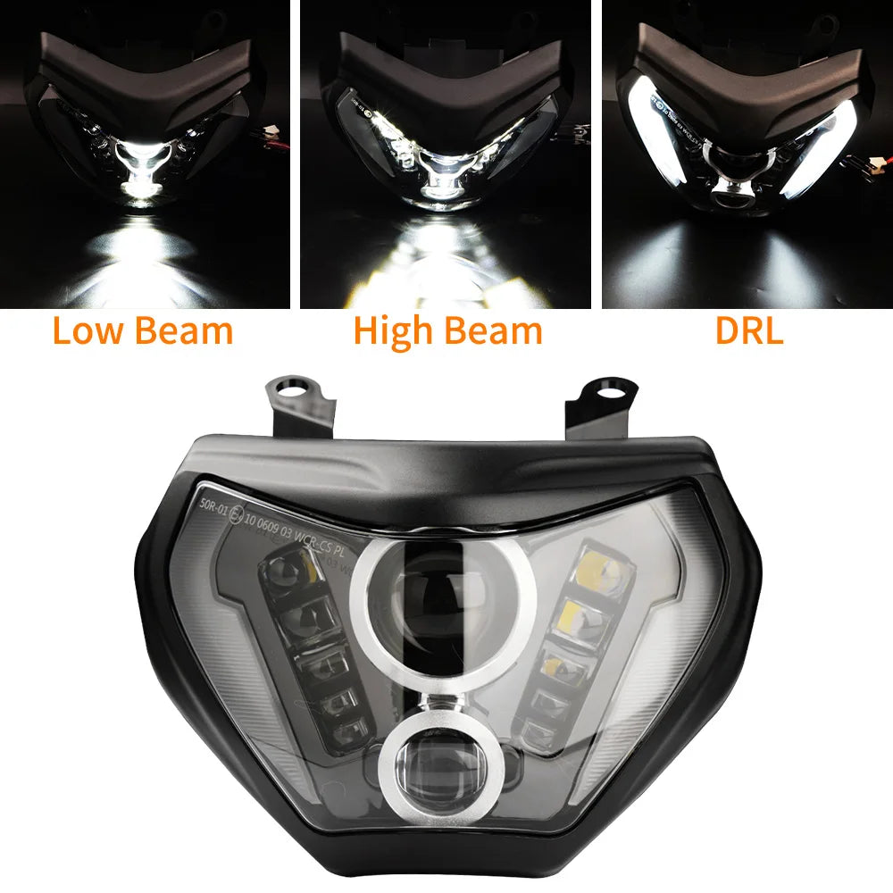 MT07 MT09 Headlight LED Lamp MT07 2018 2019 For YAMAHA H4 Headlight MT09 FZ09 2014 2015 2016 DRL 110W MT-07 MT-09 DRL Light