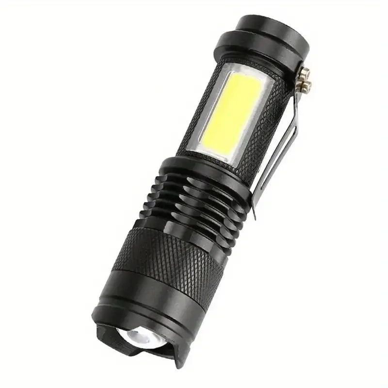 High Power LED Flashlight Rechargeable Zoom Strong Camping Outdoor Torch Aluminium Alloy With Battery COB Side Lights 3 Modes