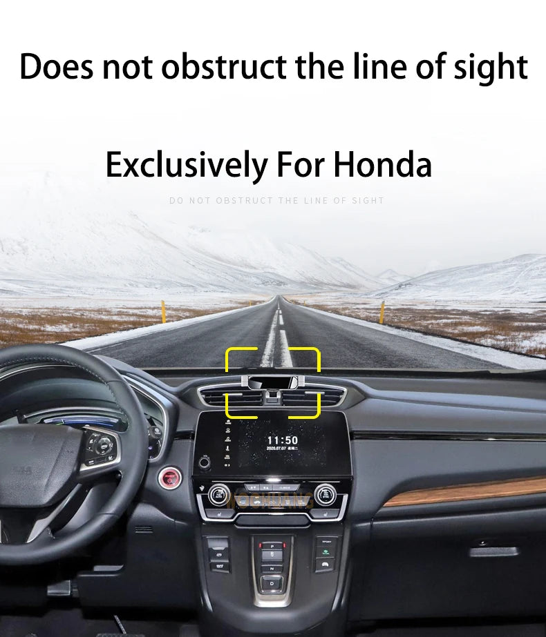 Car Mobile Phone Holder For Honda Civic 2016-2023 360 Degree Rotating GPS Special Mount Support Navigation Bracket Accessories