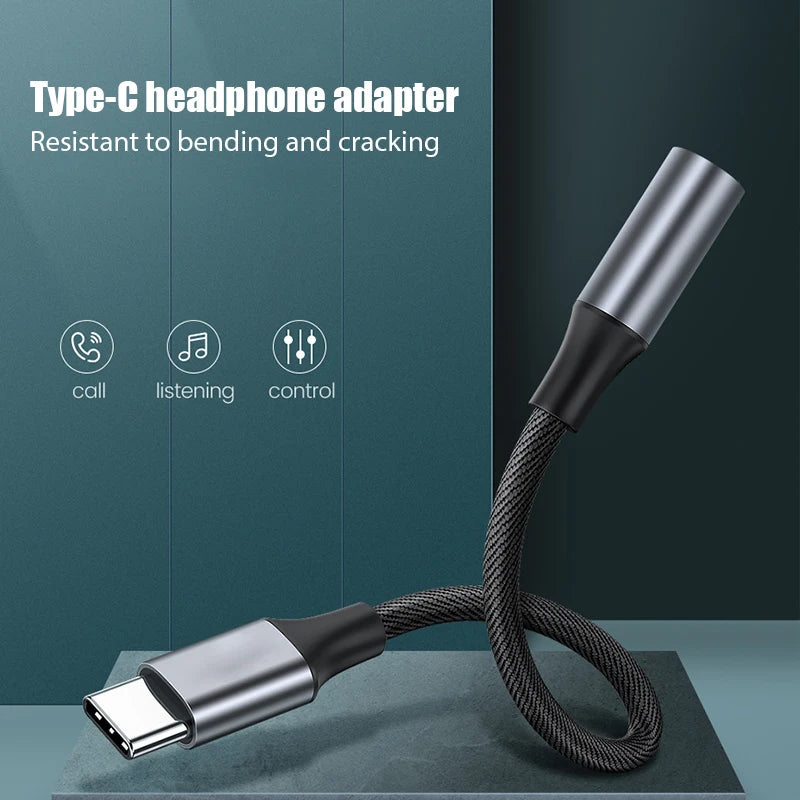 USB Type C To 3.5mm Aux Adapter Type-c 3 5 Jack Audio Cable Earphone Cable Converter for iPhone 15 Samsung Galaxy S24 S23 Ultra