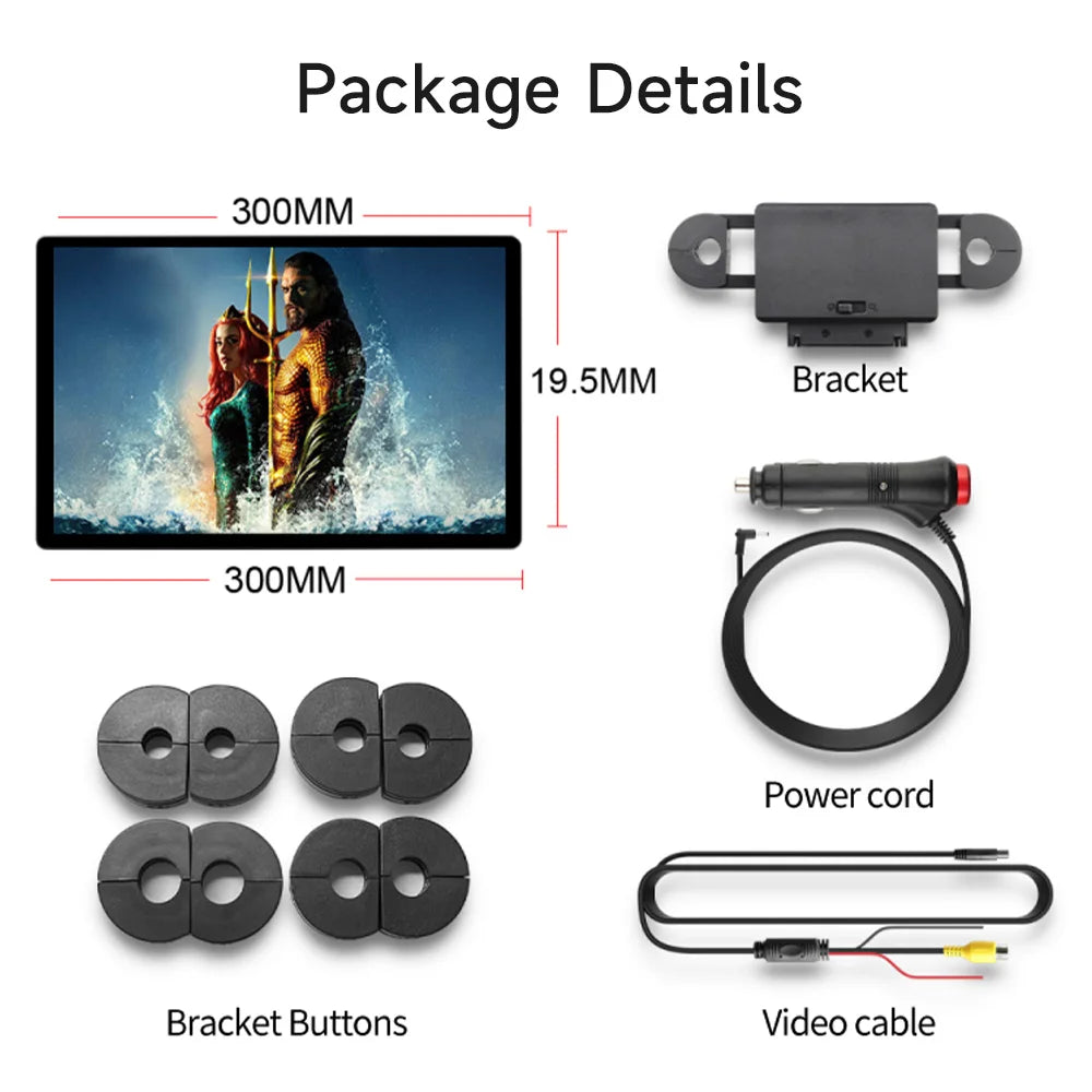 13" Headrest Monitor Android 12 Car Display IPS  2K HD For Car Rear Seat Tablet Touch Screen Video Music TV Player HDMI Input