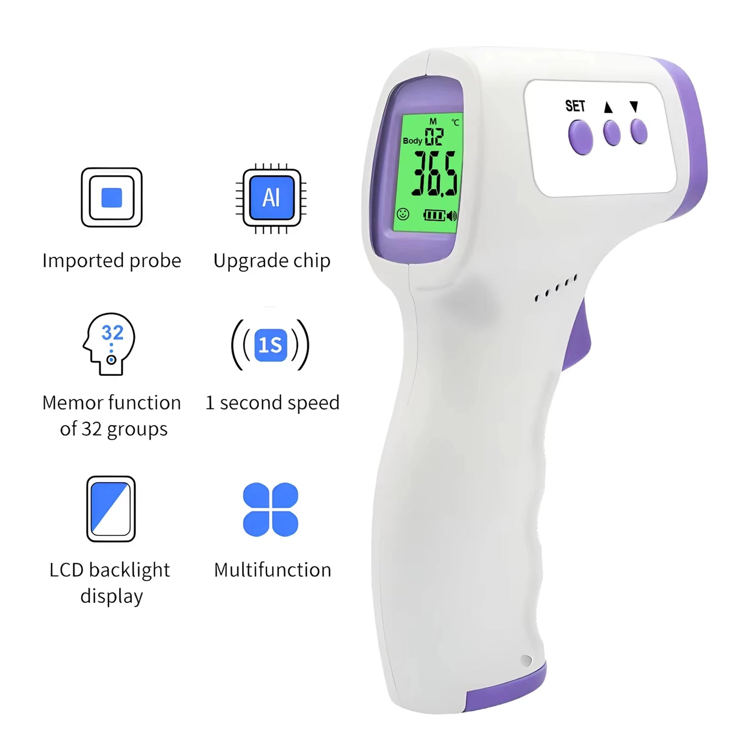 Forehead Digital Thermometer Non Contact Infrared Medical Thermometer Body Temperature Fever Measure Tool for Baby Adults