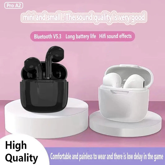 Pro A2 True Wireless Bluetooth Headphones V5.3 Macaron Touch Control Earbuds with Mic Wireless Bluetooth Headset Gaming Earphone