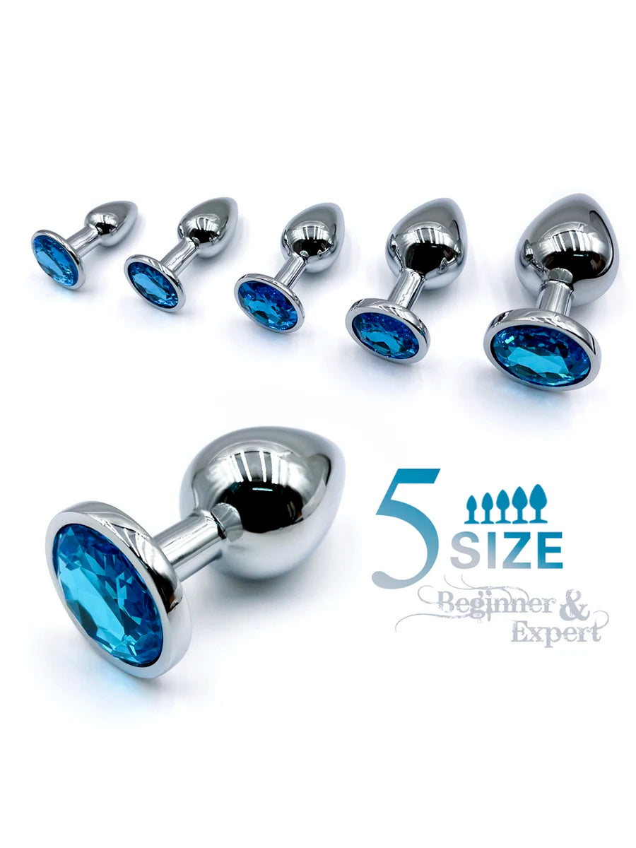 Metal Anal Plug Jewelry Base,Beginner To Expert 5 Size Butt Plug,Adult Toys,Tail Female/Male Dildos,Sex Toys,Couples Adults Game