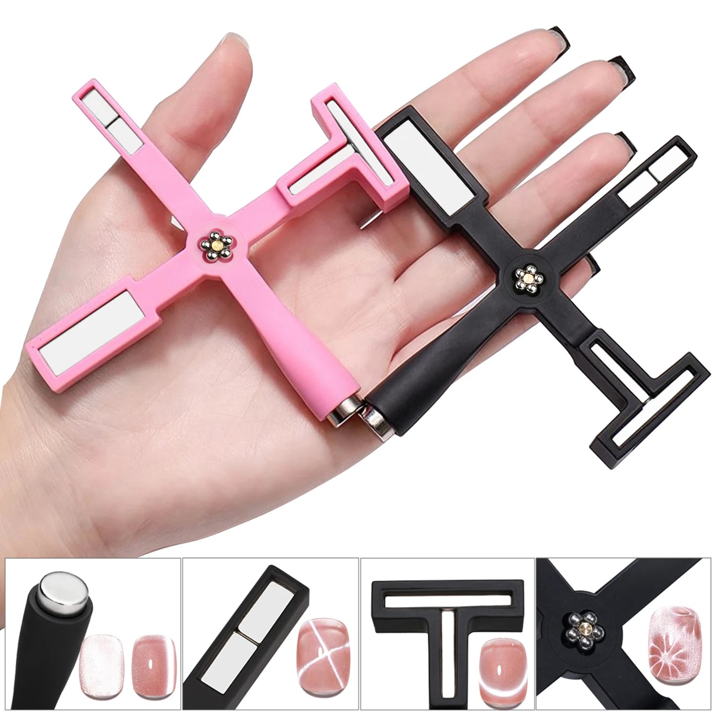 5In1 Cat Eye Magnet Multifunctional Cross Cat Eye Magnet For Nail Art Cat Eye Gel Nail Polish Magnet Strong Nail Design Magnet
