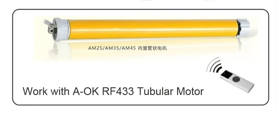 A-OK AC123-6 Channel Hand-held Remote for A-OK RF433 Electric Curtian Motor Tubular motor,Control 6pcs motors,with Battery