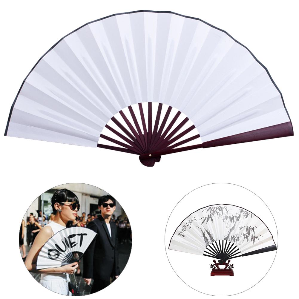 10/13 inch Folding Fan Hand Silk Cloth DIY Chinese Folding Fan Wooden Bamboo Antiquity Folding Fan DIY Calligraphy Painting