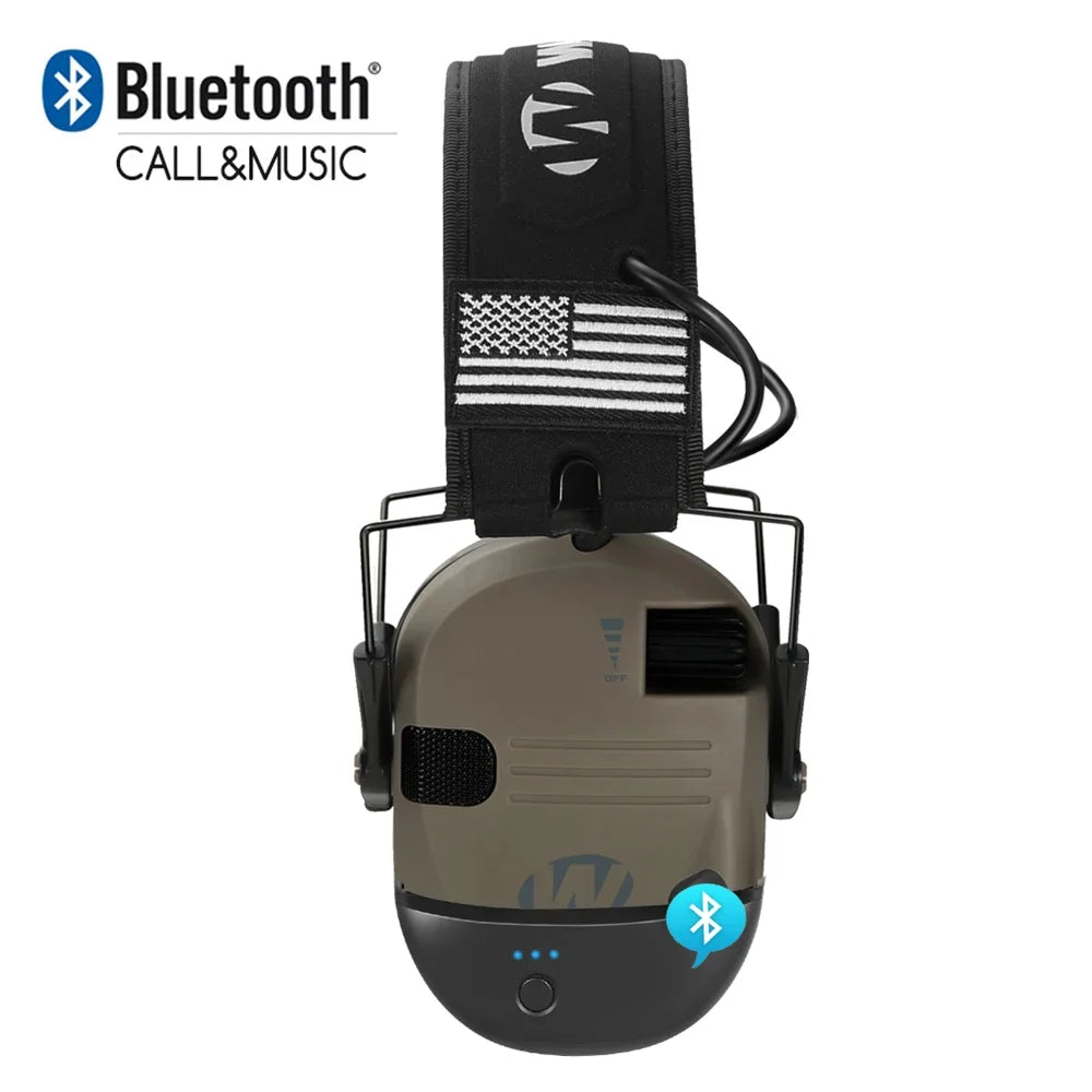 Wireless Electronic Anti-noise Shooting Headset Bluetooth Tactical Hunting Earmuff Hands-Free Calling Hearing Protection Headset