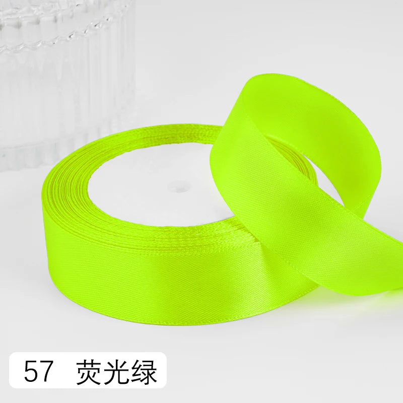 25yards/roll 1inch Satin Ribbon DIY Handmade Crafts Gift Box Flower Cake Decoration Wedding Birthday Party Festival Supplies