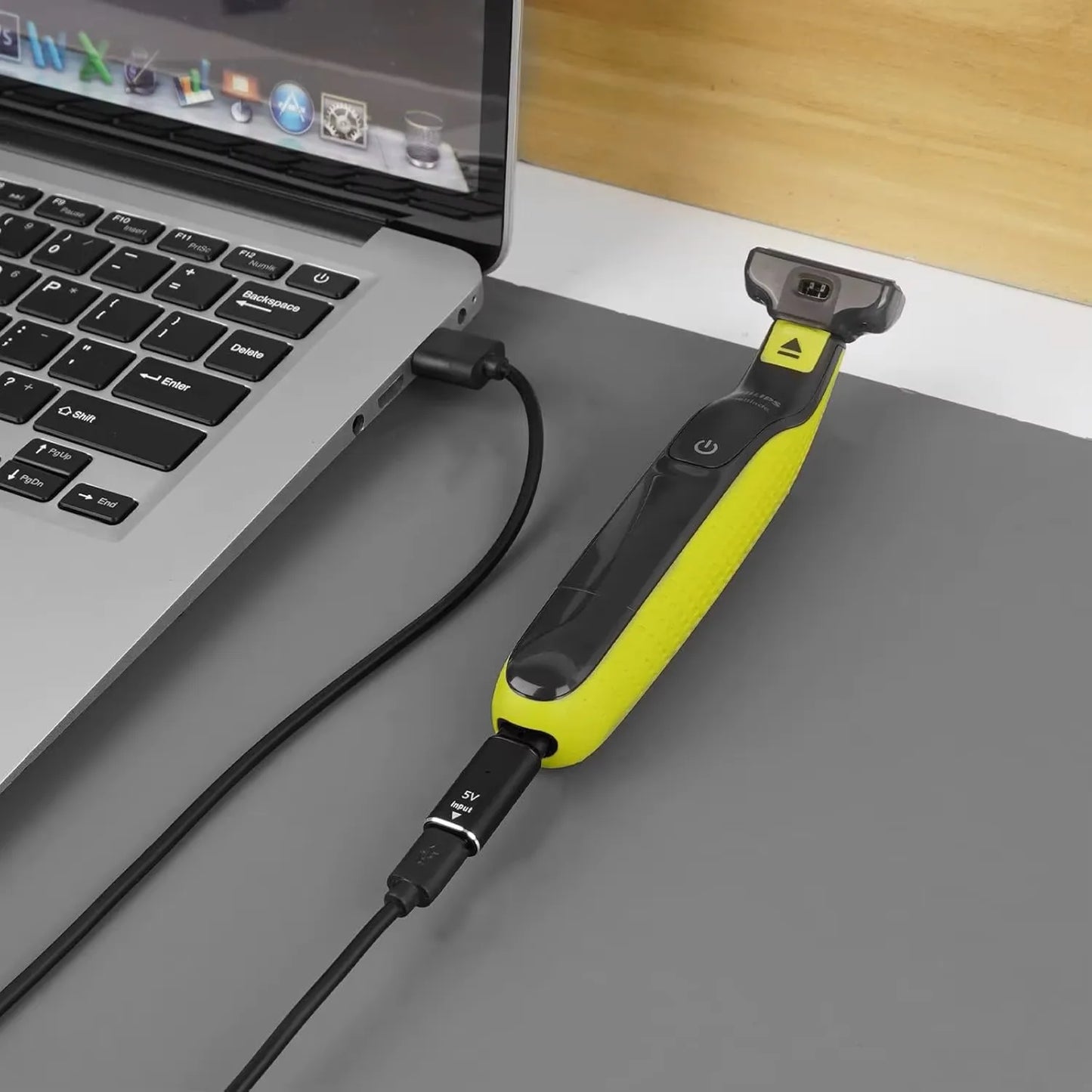 Hobo 5V Type-C Shaver Adapter Charging Converter for Philips One Blade QP2724 QP2834 QP4530 QP1924 with Charging Indicator