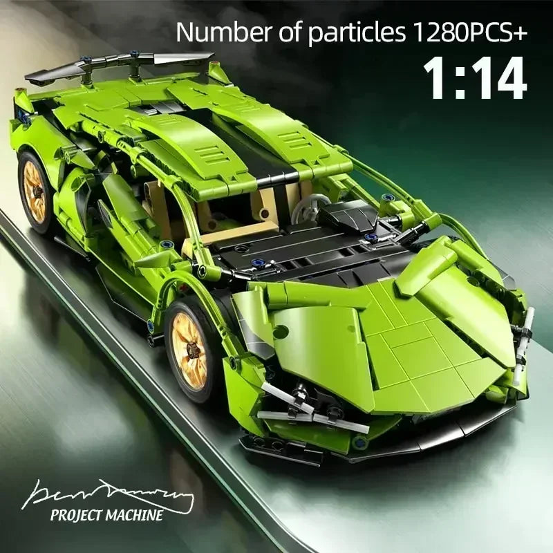 Hot Technical Racing Sport Car 1280PCS Remote Control Car Model Building Blocks City Supercar Brick Puzzle Toys Kid Adult Gift