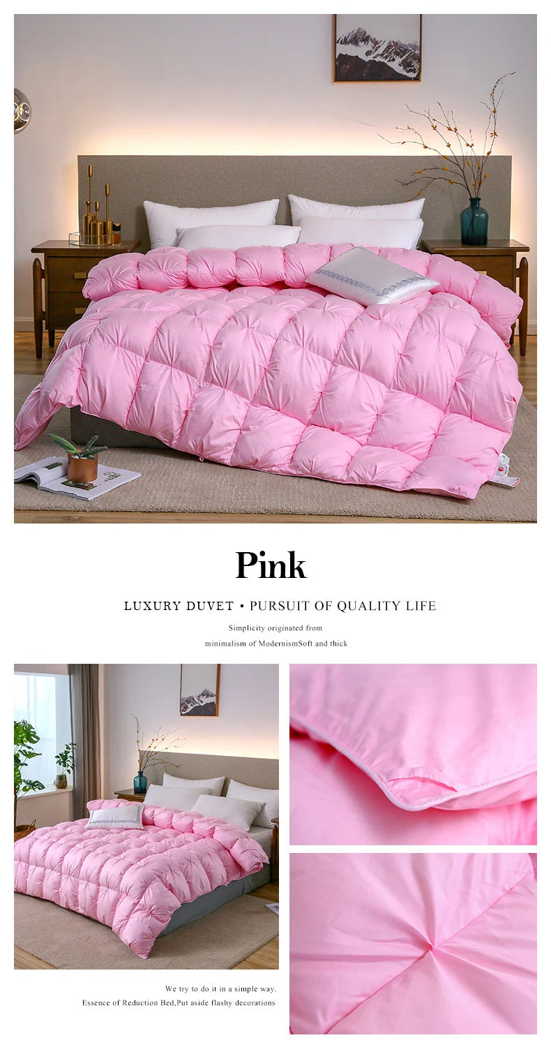 Luxury White Goose Down Filler Duvet 3D Bread Quilt Comforter Winter Heavy Duvet 4kg Weight 100% Cotton Shell Thickened Quilt