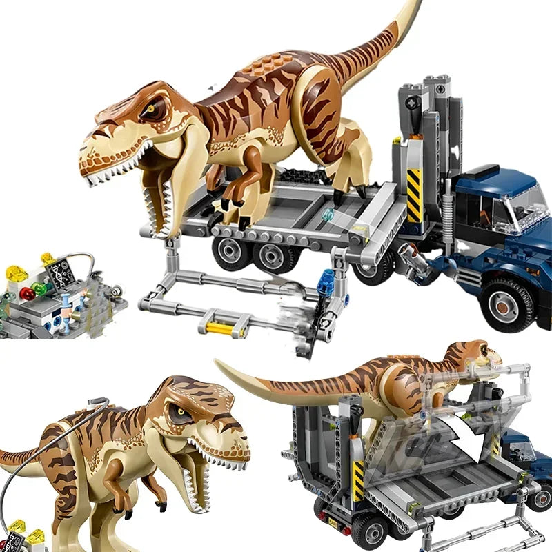 Dinosaur World Tyrannosaurus Rex Great Escape Educational MOC Building Block DIY Toys Give Away Three Dolls Birthday Boy Gifts