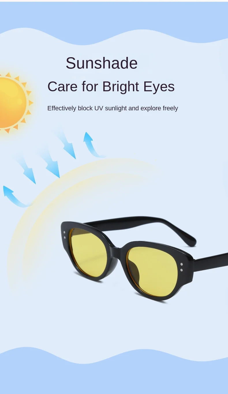 Fashion Children Cat's Eye Sunglasse Brand Designer Retro Boys Girls Eyeglasses Cute Baby Shade Eyewear Kids Sun Glasses UV400