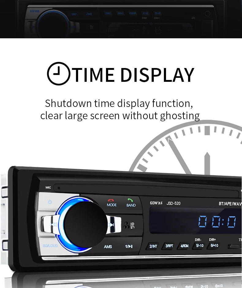 (Factory Direct Sales) Car Mp3 Player Stereo 60W*4 12v/24v Car Truck Usb/Tf/Fm/Aux Bluetooth Audio Radio
