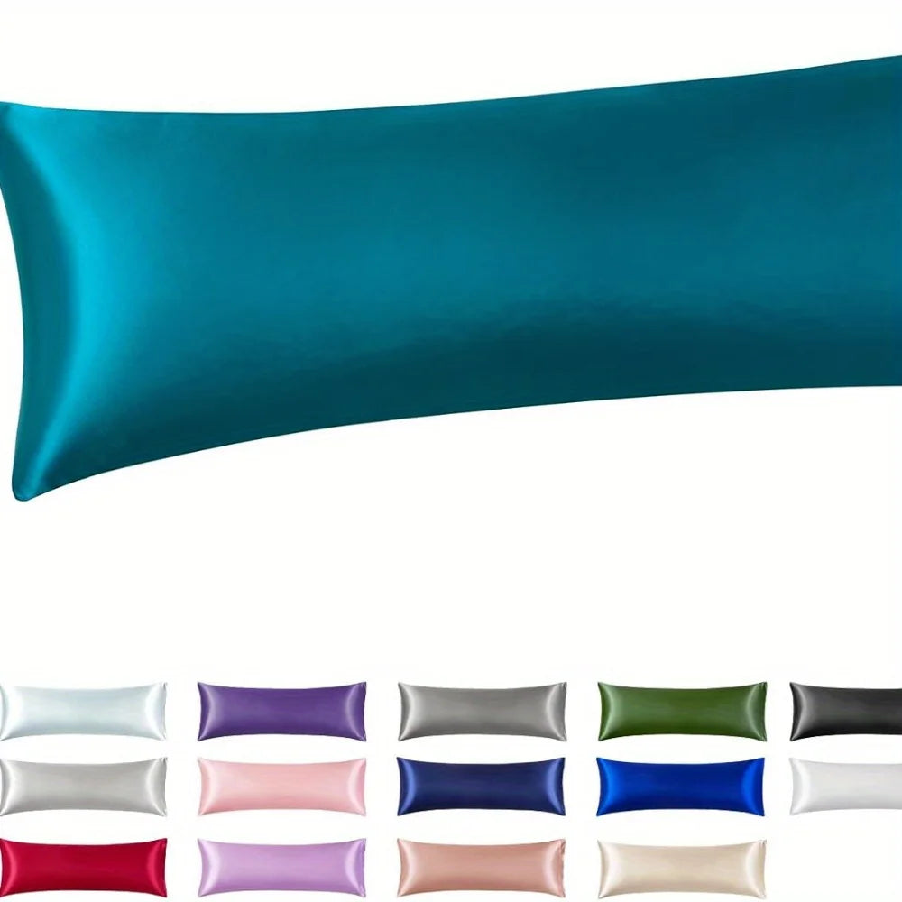 Silk Like Satin Pillowcase Standard Size, Black Smooth and Cooling Satin-Silk Pillow Cases for Hair and Skin