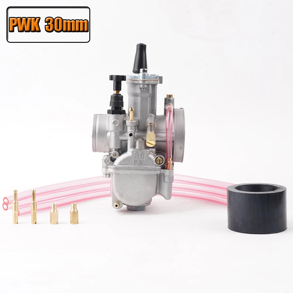 PWK Universal Carburetor, 21 24 26 28 30 32 34mm PWK Motorcycle Carburetor Power Injection, for Racing Mikuni Koso ATV Yamaha