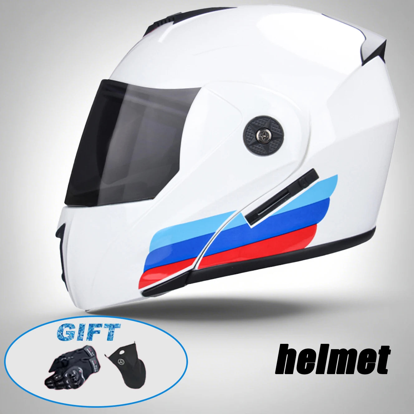 New Modular Motorcycle helmet full face racing with Double sun visor Women man flip up helmet Double lens DOT