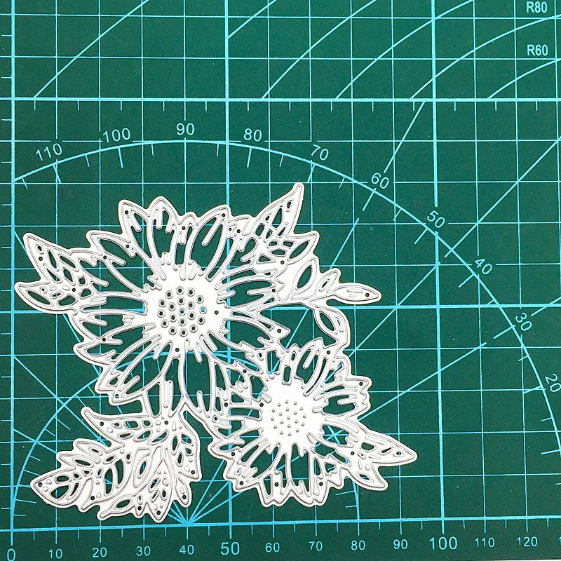 Carbon Steel Cutting Dies Paper Art Knife Mould Metal Etching Process Two chrysanthemum cutting embossed knife moulds