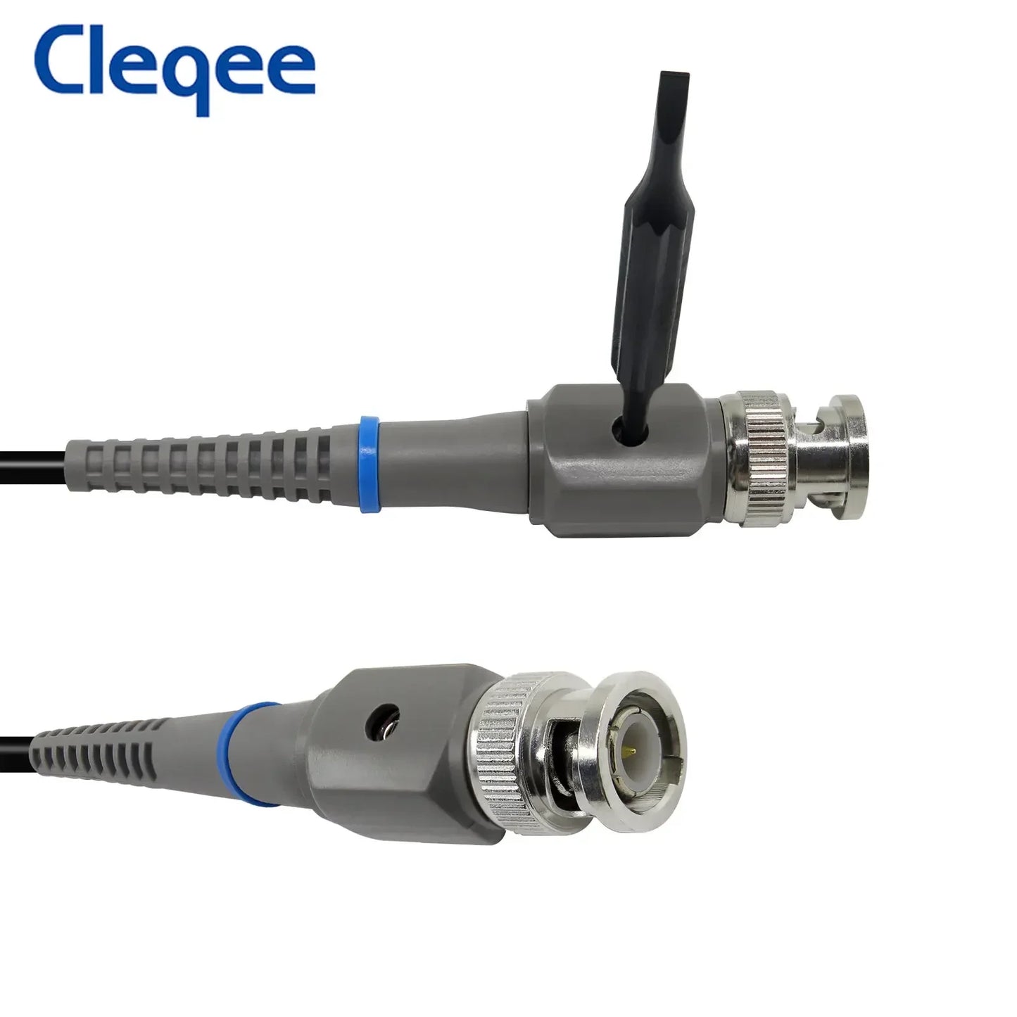 Cleqee P6100 2pcs 100MHz Bandwidth Oscilloscope Probe 1X/10X Adjustable Attenuation  BNC Leads Switchable Input Voltage 10:1