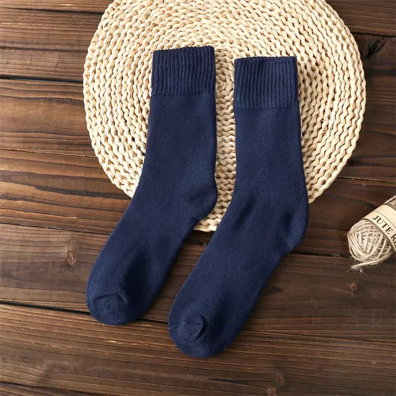 4 Pairs Of Men's Vintage Striped Crew Socks, Thermal Breathable Comfy Socks For Men's Wearing, Autumn & Winter