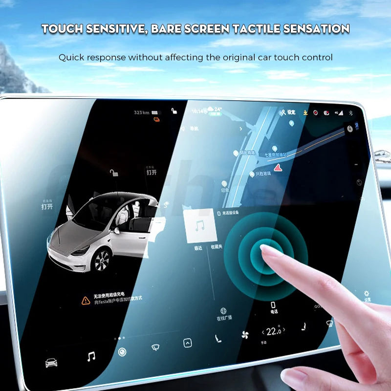 Futhope Tempered Glass Screen Protector For Tesla Model 3  Y Highland 2021-2025  HD Center Control Film Protection