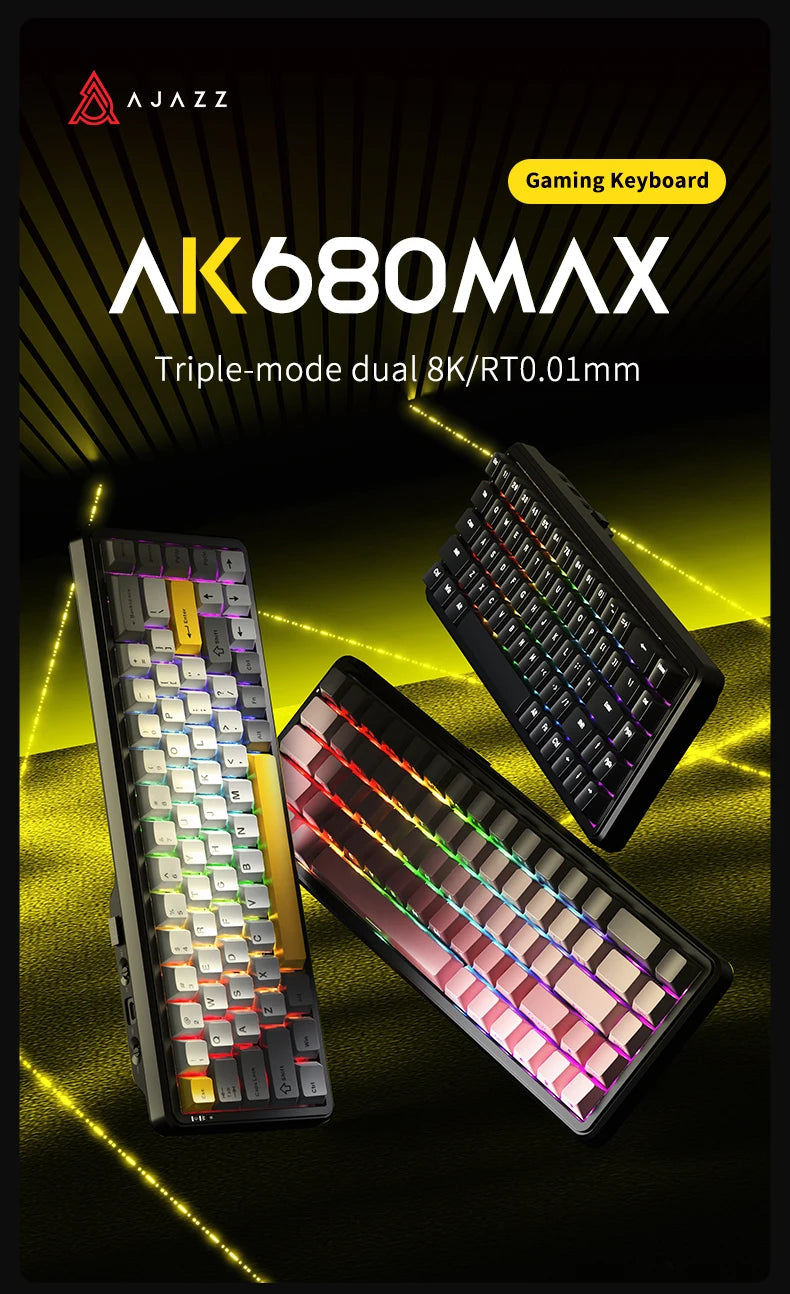 AJAZZ AK680MAX-wireless gaming keyboard, new hall effect switch, fast trigger magnetic keyboard, mechanical keyboard
