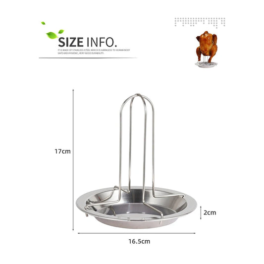 2024 Chicken Roaster Rack Stainless Steel Roasting Grill Stand Kitchen Outdoor BBQ Tools Non-stick Grilled Chicken Plate