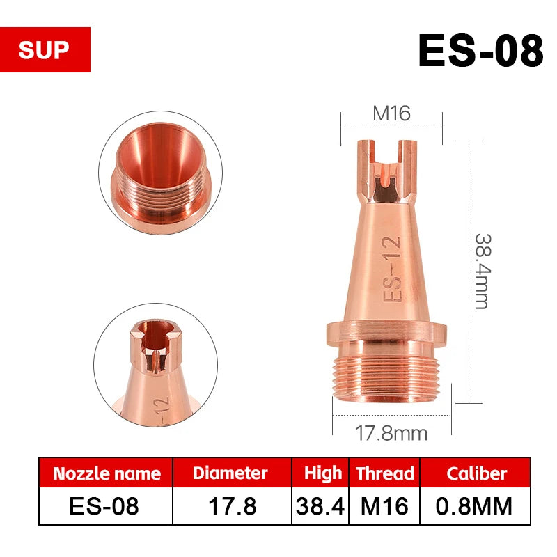 M16 SUP Laser Welding Nozzle AS-12 BS-16 CS-12 DS ES-12 FS-16 Cutting Nozzle Wire Feed Nozzles for Handheld SUP Laser Welder