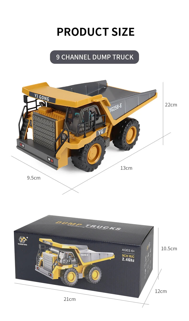 2024 New 11CH RC Excavator 1:20 Remote Control Truck 2.4G RC Crawler Engineering Vehicle Excavator Truck Radio Control Toys Gift