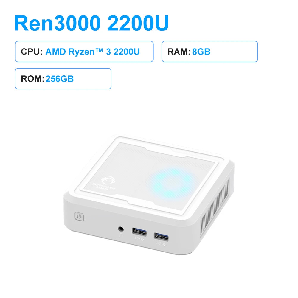 New Genmachine AMD Ryzen 3 2200U Up to 65W Mini PC DDR4 NVME SSD Wifi5 Bluetooth 4.2 Gaming Computer RX Vega 10 Graphices