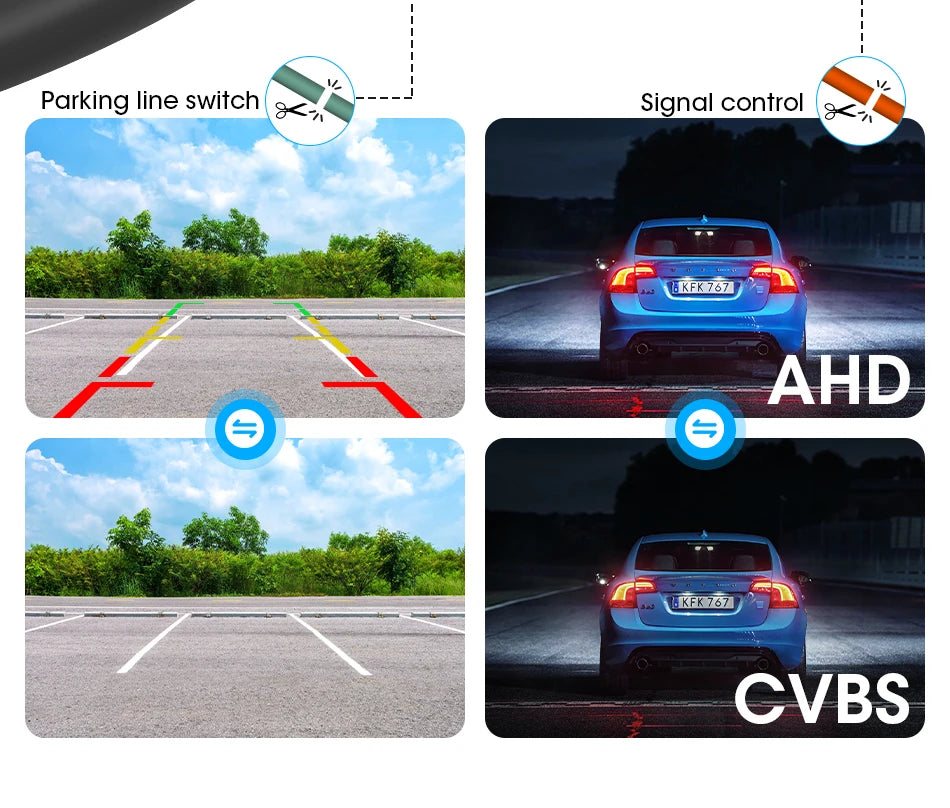 AHD 1920x1080P CVBS Night Vision 12V IP68 Waterproof 170° Degree Fisheye Golden Lens Full HD Vehicle Backup Car Rear View Camera