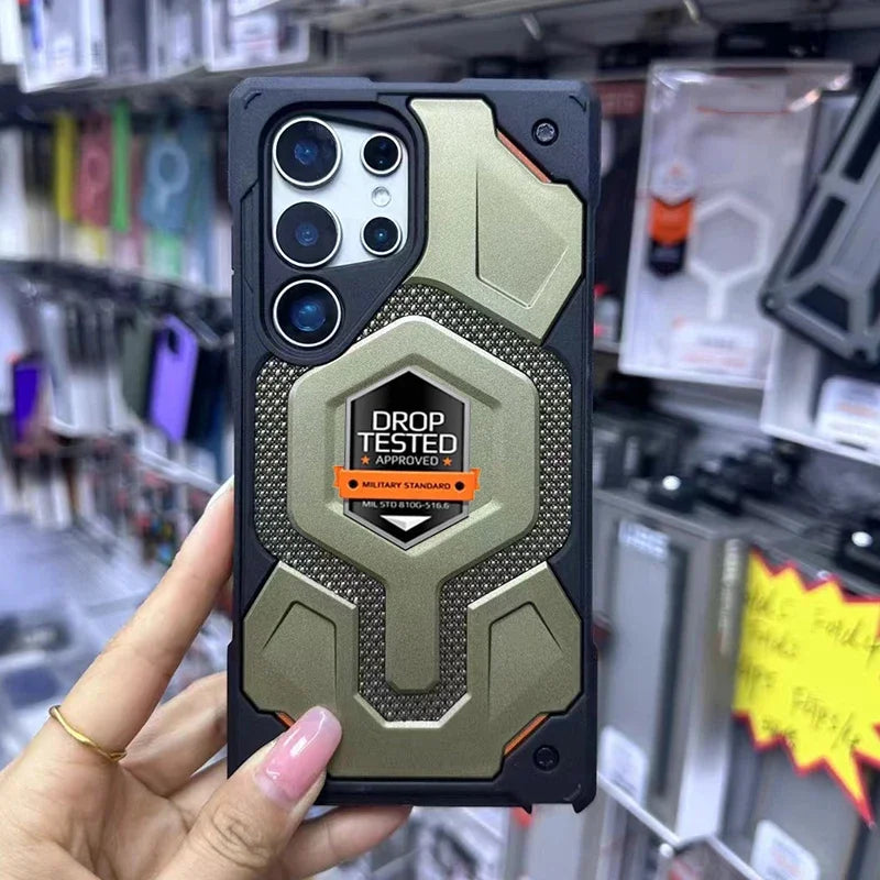 Shockproof Monarch Magnetic Case for Samsung Galaxy S26 Ultra S25 S23 S24 Plus Rugged Kevlar Ua-g for Magsafe Protective Cover