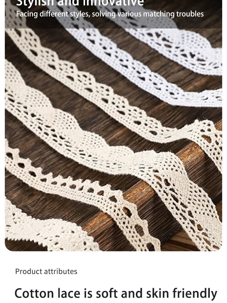 5Meter Roll White Cotton Embroidered Lace Net Ribbons Fabric Trim DIY Decorate Sewing Handmade Craft Materials Bow