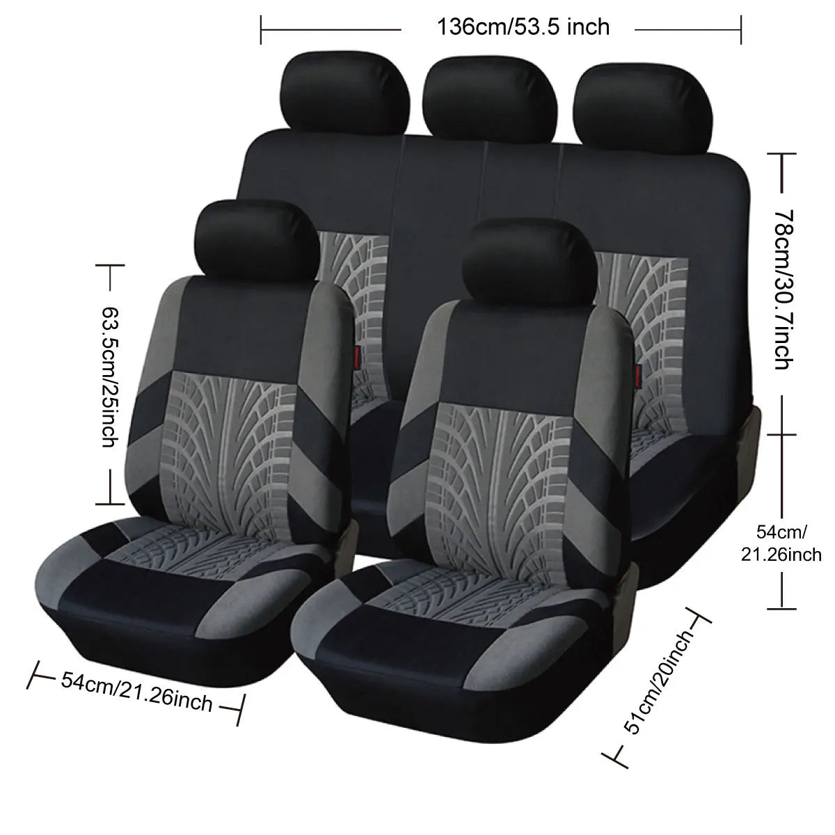 Customized Polyester Four Seasons Universal Full Set Car Seat Covers