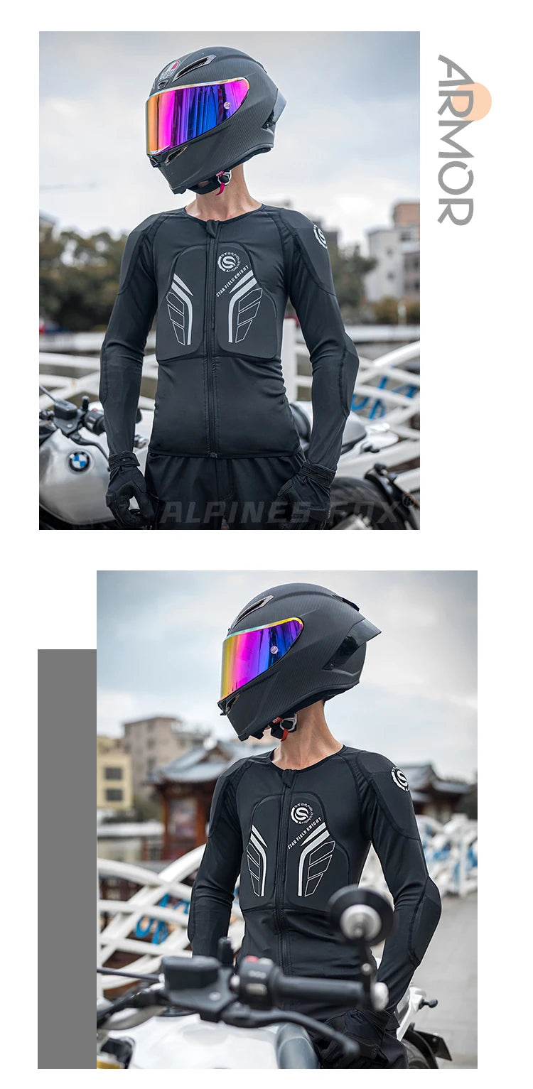 Summer Breathable Motorcycle Jacket Armor Men Moto Protection Motorbike Motocross Racing Soft Jackets Full Body Protective Gear