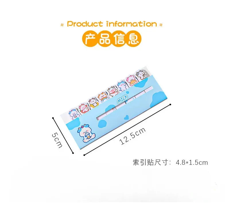 Creative Cute Cartoon Animal Index Stickers Stationery Notebook High Appearance Convenience Stickers Student Supplies